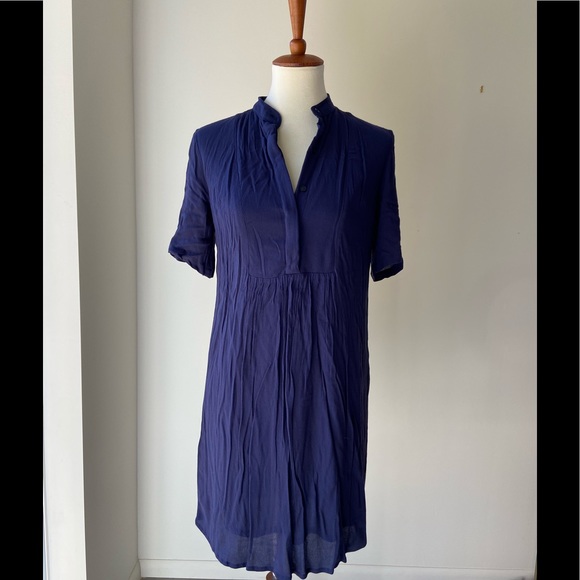 NWT Old Navy cute blouson navy blue mini dress w/pleating and fully lined. - Picture 1 of 3